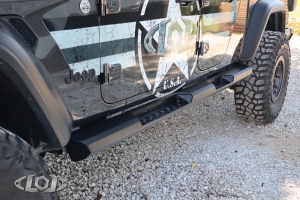 LOD Offroad Destroyer 4 Door Rocksliders, Black Texture - JT