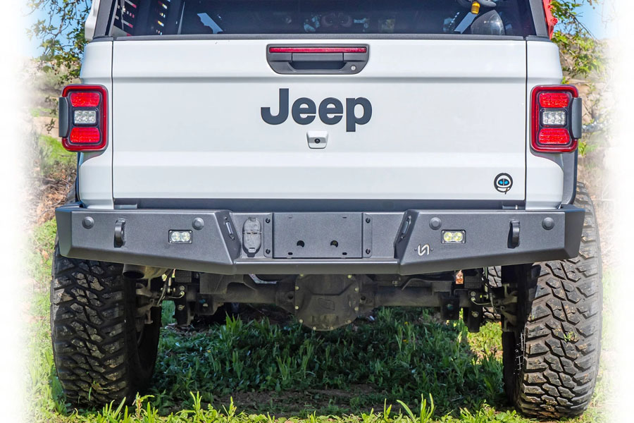 Turn Offroad Rear Bumper w/ Frame Mounted Rock Slider Wings - JT