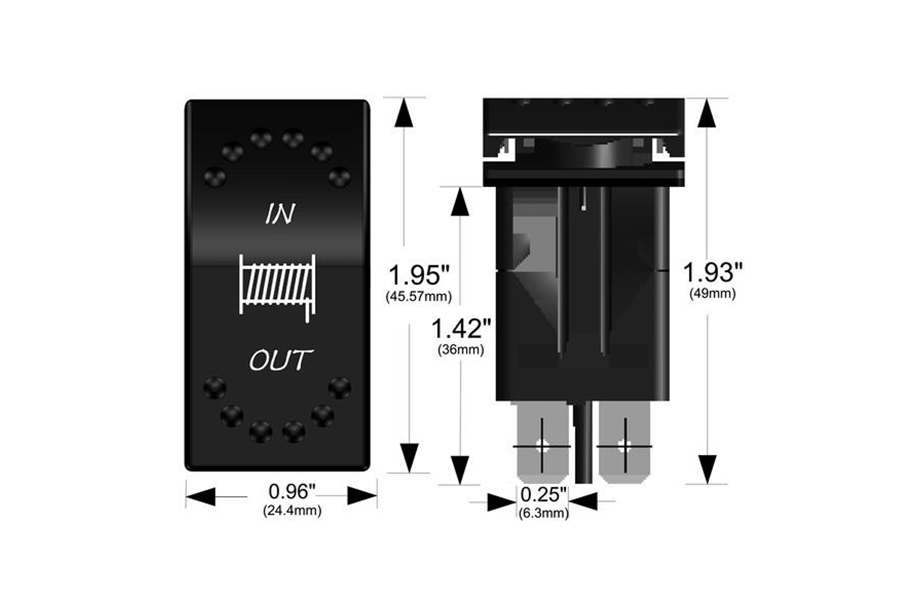 Bulldog Winch In-Out Switch - White