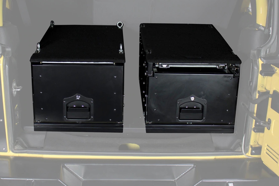 Overland Vehicle Systems Cargo Box w/Slide Out Drawer - Black Powdercoat