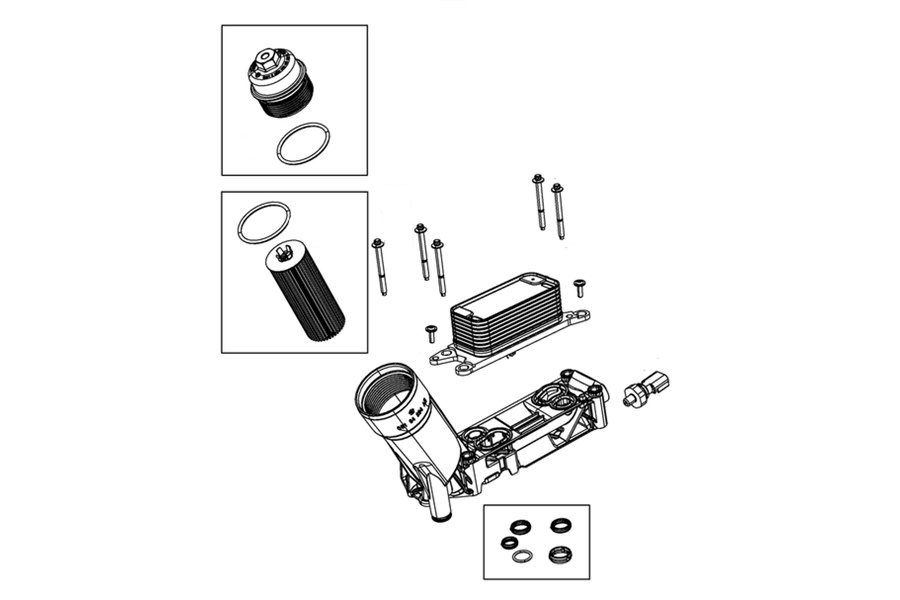 Mopar Engine Oil Filter Adapter Jeep Rubicon 20182021 68365931AA