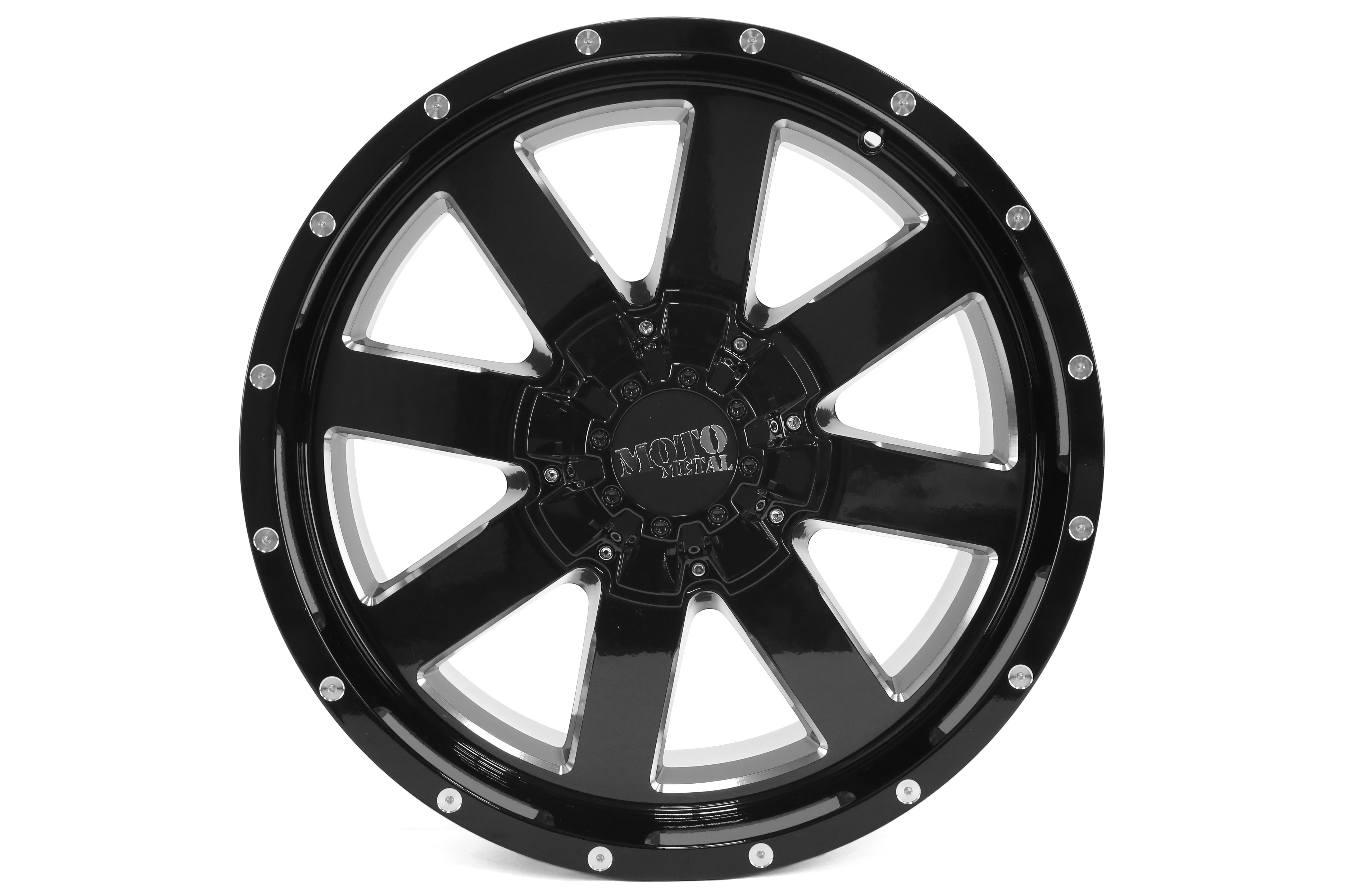 Moto Metal Wheels MO962 Series Wheel, Gloss Black /w Milled Accents 20x9 8x6.5