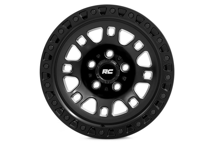 Rough Country 82 Series Wheel, 18x9 5x5 0mm - Semi Gloss Black - JT/JL/JK