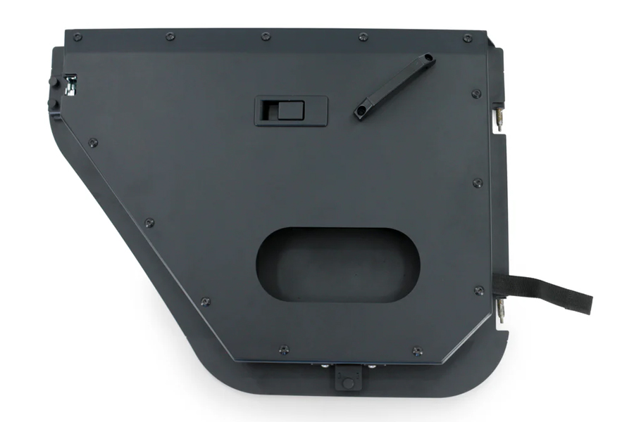 Combat Off Road Rear Full Metal Jacket Half Doors, Aluminum - Black Powder Coat - JK