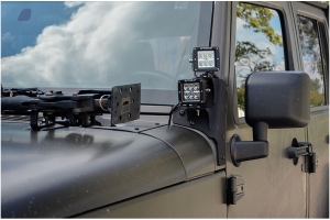 Ace Engineering A-Pillar Double Light Mounts - Black - JK