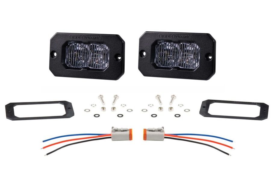 Diode Dynamics SS2 Sport Flush LED Pods - White/Amber Fog