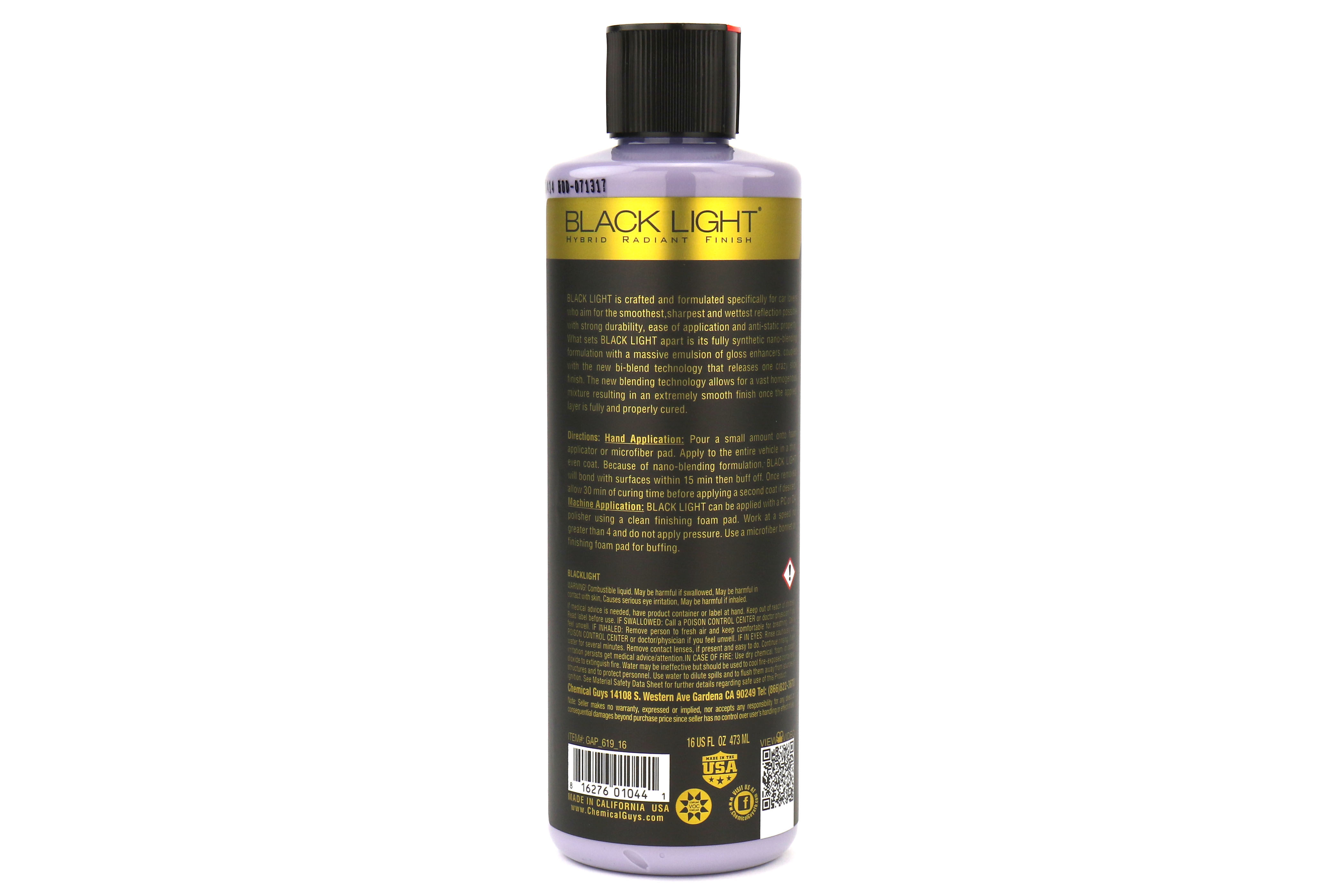 Chemical Guys Black Light Hybrid Glaze - 16oz 