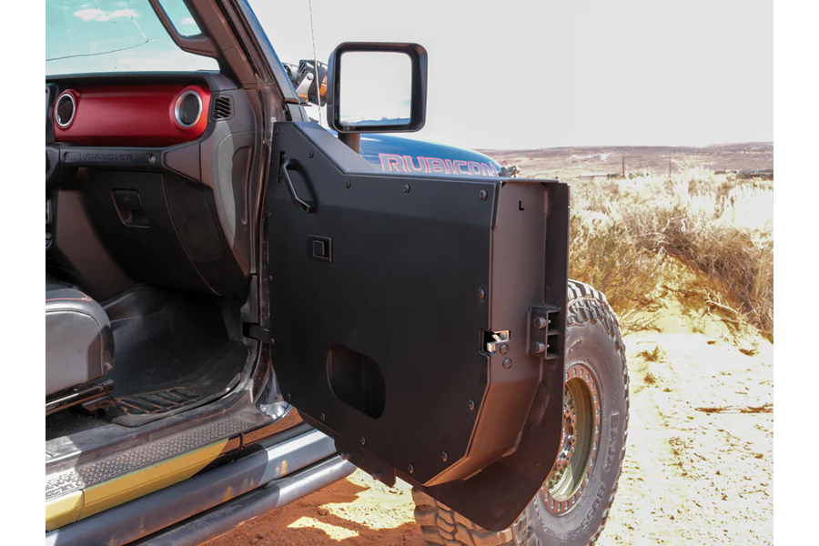 Combat Off Road Front Full Metal Jacket Half Doors, Aluminum - Black Powder Coat - JL