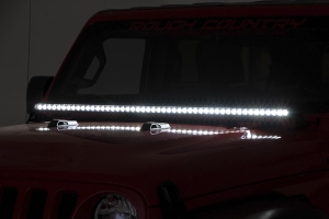 Rough Country Black-Series 50-inch LED Light Bar Cowl Kit    - JT/JL