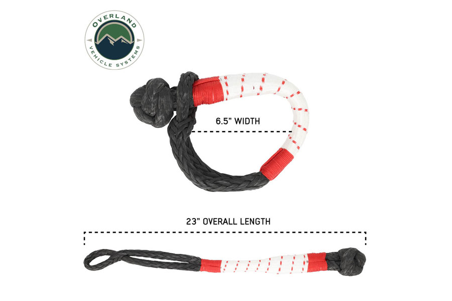 Overland Vehicle Systems Soft Shackle 3/8 x 23, 36 000 LB. w/ Loop and Abrasive Sleeve 