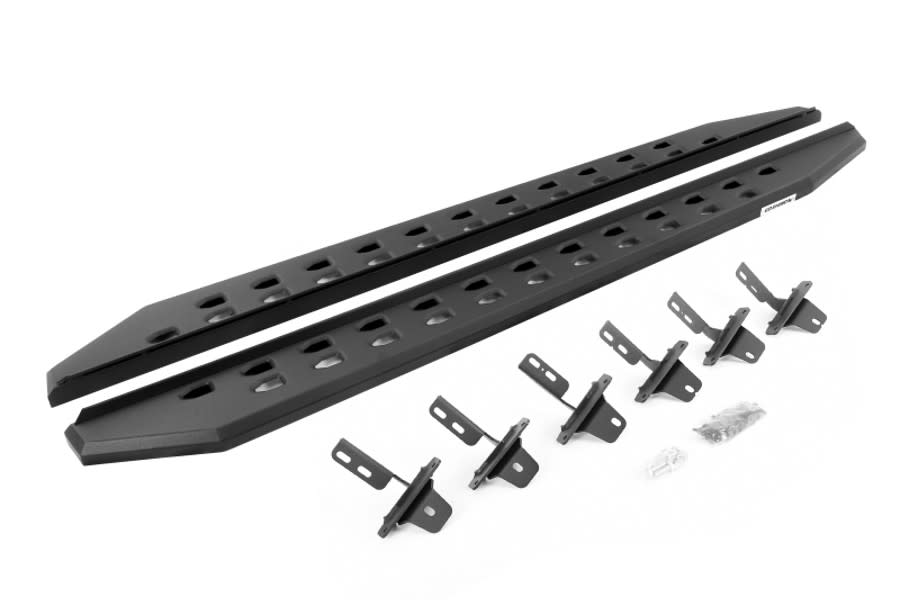 Go Rhino RB20 Slim Line Running Boards with Mounting Bracket Kit, Textured Black - Bronco 4dr 2021+
