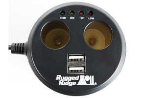 Rugged Ridge Power Cup, 2 x USB + 2 x Accessory Ports, Universal