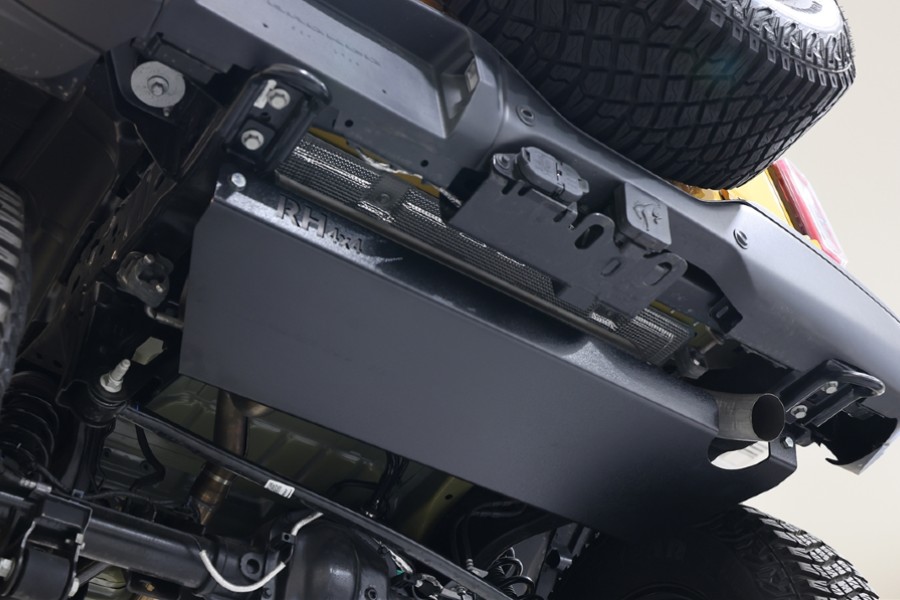 Rock Hard 4x4 Muffler Skid Plate - Black - Bronco 2021+