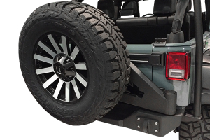 Iron Cross Full Width Rear Bumper w/Swing Away Tire Carrier - JK