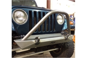 Motobilt Mid-Width Front Bumper w/ Stinger - Bare Steel  - LJ/TJ/YJ