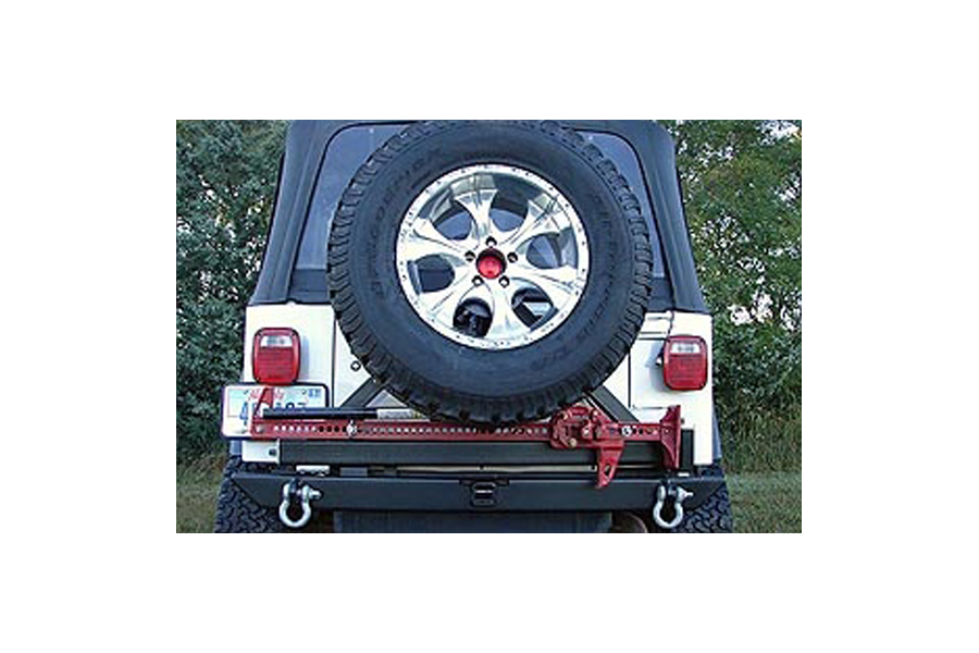 Rock Hard 4x4 Patriot Series Rear Bumper wTire Carrier Black - Jeep Rubicon  2004-2006 | RH-2001-C