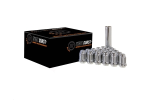 West Coast 6 Lug 14x1.5 Spline Drive Lug Nuts, Chrome 24 pieces - JT/JL