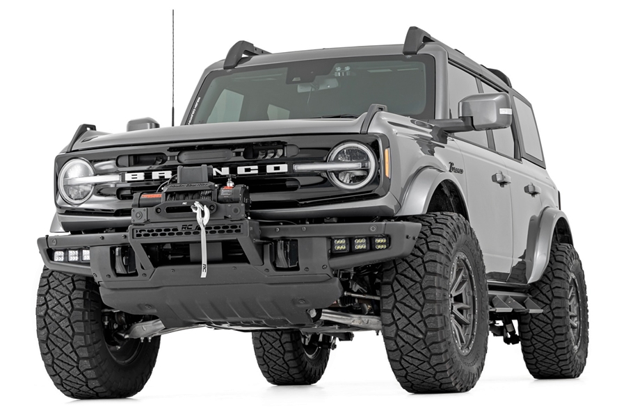 Rough Country High Winch Mount w/ PRO9500S Winch - Bronco 2021+ w/ Factory Steel Bumper