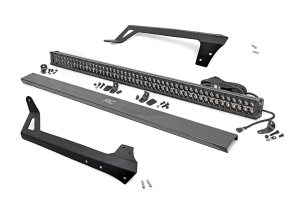 Rough Country Light Bar Upper Windshield Kit w/ 50in Black Series LED Light - Amber DRL  - JK