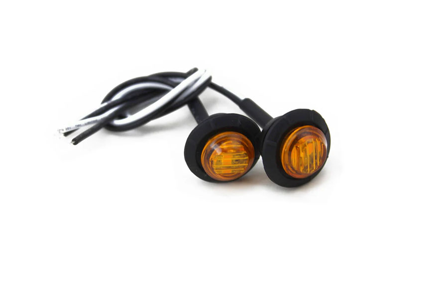 Motobilt 3/4in Amber Lens LED Fender/Side Marker Light - Pair