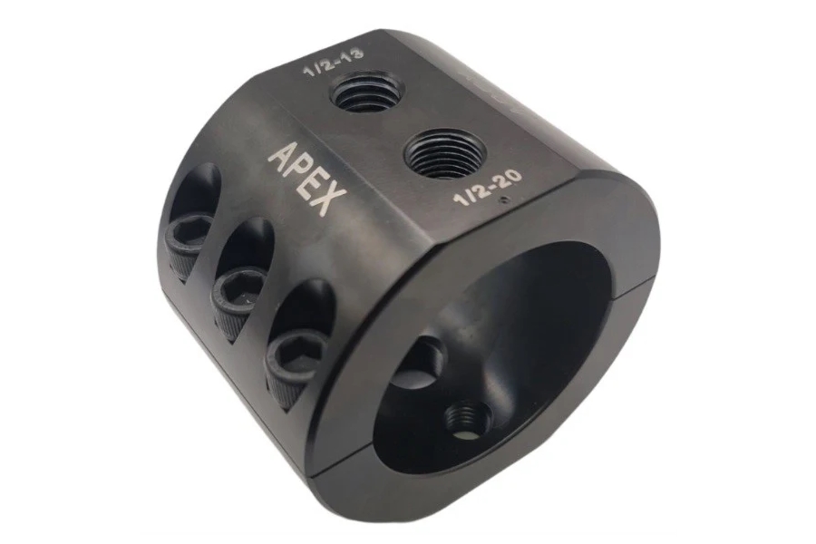 Apex Chassis Steering Stabilizer Clamp, 2.125in - Black