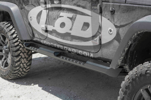 LOD Destroyer Rock Sliders, Powder Coated Black - JK 4DR