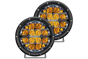 Rigid Industries 360-Series 6in LED Off-Road Spot Fog Lights, Amber - Pair