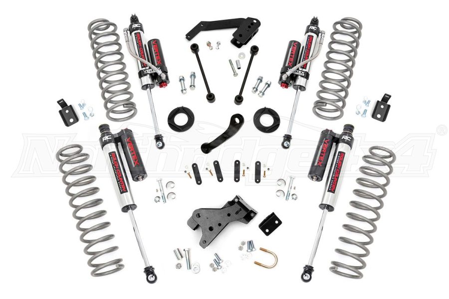 Jeep JK 2dr Rough Country Jeep Suspension 4in Lift Kit wVertex Shocks Jeep Rubicon 20072018