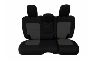 Bartact Tactical Rear Seat Cover w/Fold Down Armrest Black/Graphite - JL 4dr