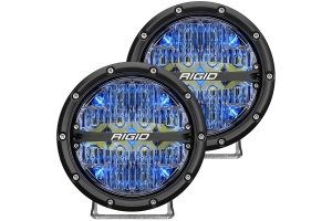Rigid Industries 360-Series 6in LED Off-Road Spot Fog Lights, Blue - Pair