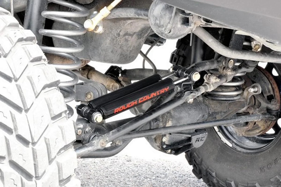 Rough Country Stacked Dual Steering Stabilizer - 2.5-6.5in Lifts - TJ/LJ