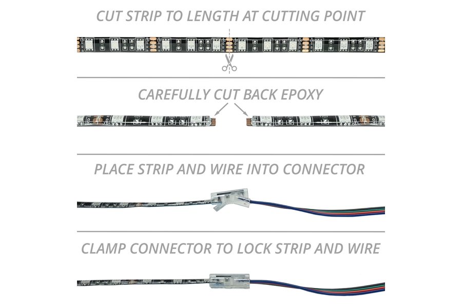 XK Glow Strip to Wire 4pin Quick Connector (XKchrome)