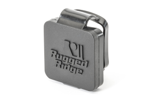 Rugged Ridge 2in Receiver Hitch Plug Black Logo