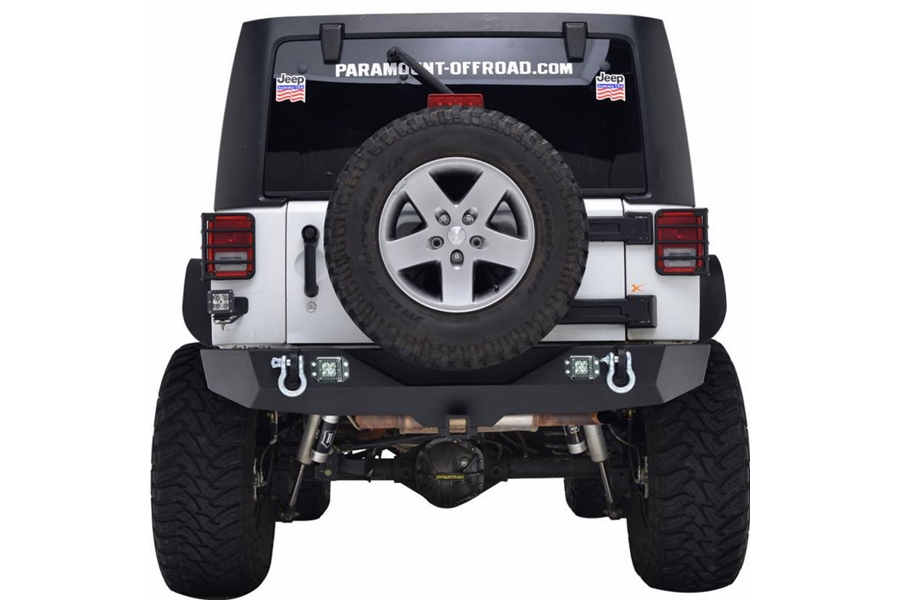 Paramount Heavy Duty Rock Crawler Rear Bumper w/LED Lights - JK