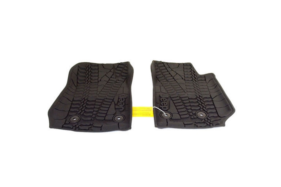 Jeep JK 2014+ Mopar Front Floor Mats w Tire Tread Pattern Jeep
