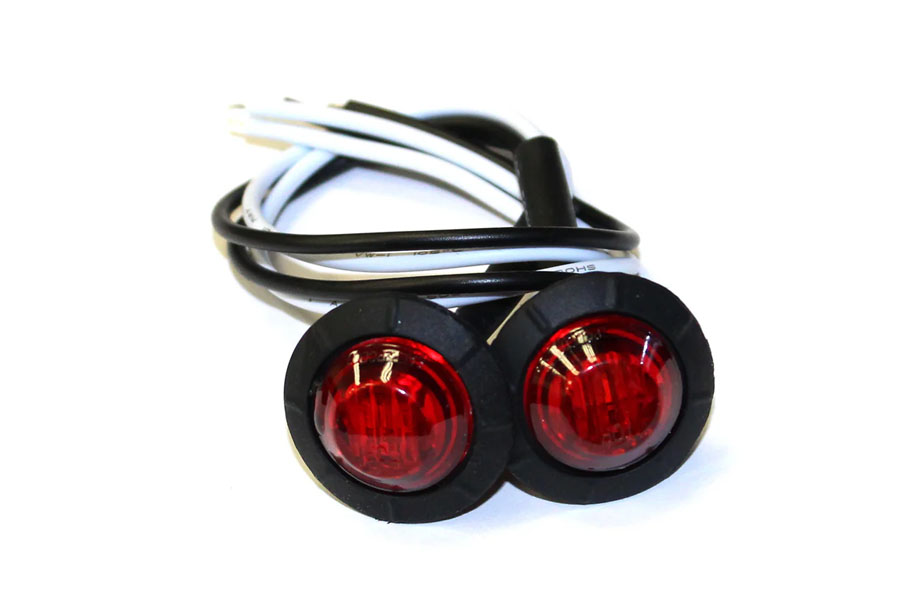 Motobilt 3/4in Red Lens LED Fender/Side Marker Light - Pair