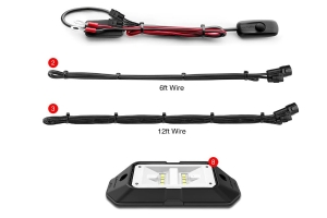 XK Glow White Rock Light Kit - 8pc