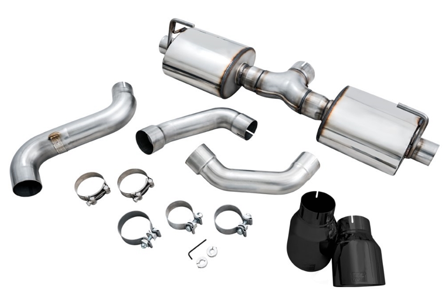 AWE Tread Edition Axleback Dual Exhaust - Diamond Black Tips - JL 3.6L/2.0L
