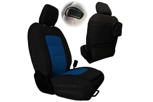 Bartact Tactical Series Front Seat Covers, SRS Air Bag and Non-Compliant - Black/Blue  - JL 2Dr
