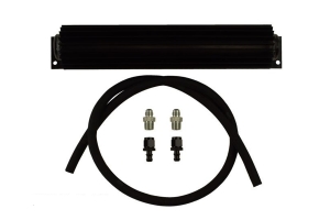 PSC 16in Single Pass Heat Sink Fluid Cooler Kit w/ 8AN Fittings - Black 