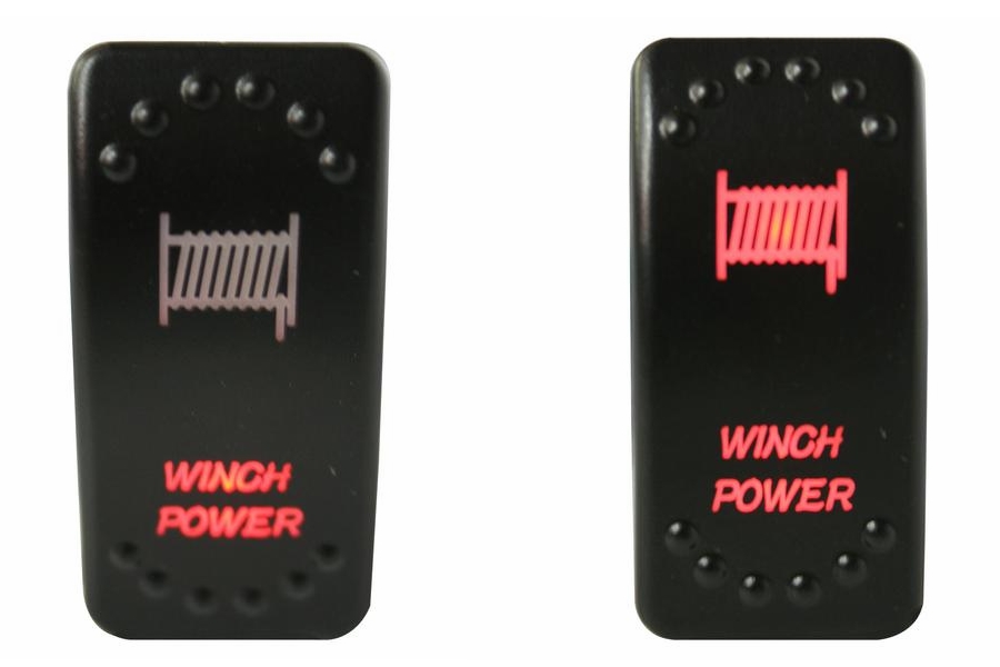 Bulldog Winch Winch Power Rocker Switch - Red LED