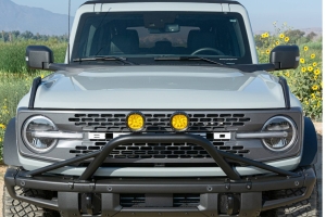 ZROADZ Prerunner Baja Bar Mid-Length Hoop Kit w/ 4in Round LED Pod Lights - Amber - Bronco 2021+