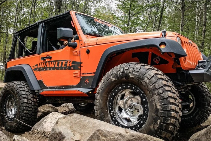 Crawltek Rocker Body Cladding Kit - Black - JK 2Dr