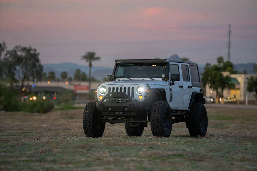 DV8 Offroad LED Projector Headlights w/o Halo - Pair - JK