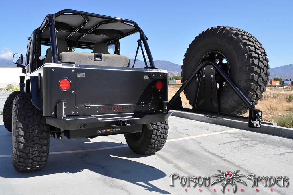 Poison Spyder RockBrawler Rear Bumper w/Tire Carrier, Bare - TJ/LJ