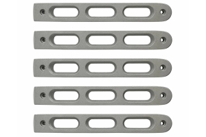 DV8 Offroad Silver Slot Style Door Handle Inserts, Set of 5 - JK 4dr