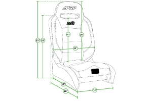PRP Enduro Elite Reclining Suspension Seat Passenger Side -  All Black Vinyl