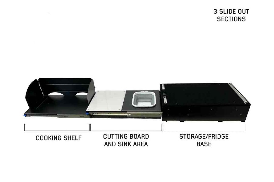 Overland Vehicle Systems Camp Cargo Box Kitchen w/Slide Out Sink Cooking Shelf and Work Station