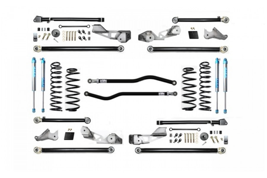 EVO Manufacturing 2.5in High Clearance PLUS Long Arm Lift Kit w/ King 2.0 Shocks - JL 4Dr