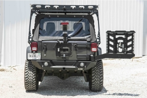 LOD Destroyer Shorty Rear Bumper  w/Tire Carrier Black Powder Coated - JK